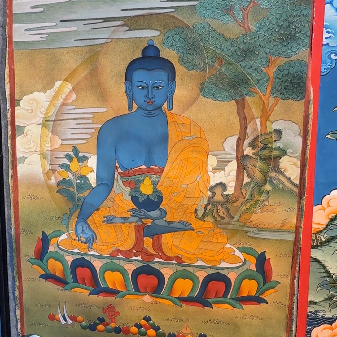 卷轴画西藏药师佛纯手绘