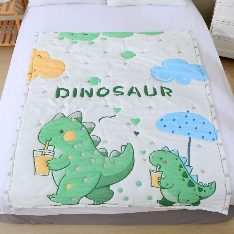 恐龙宝贝120*150泡芙被柔软亲肤舒适透气可爱
