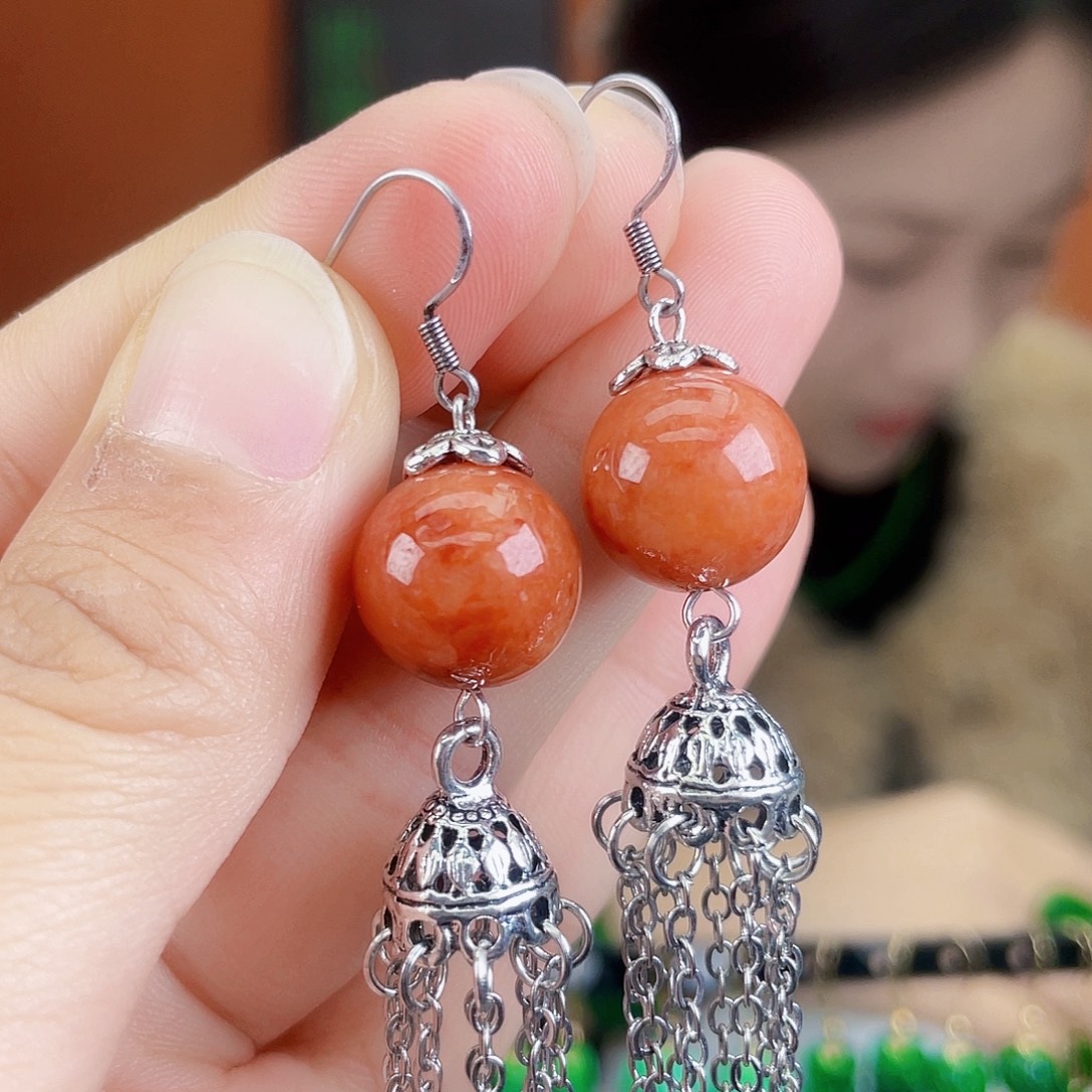 翡翠未镶嵌耳饰饰品