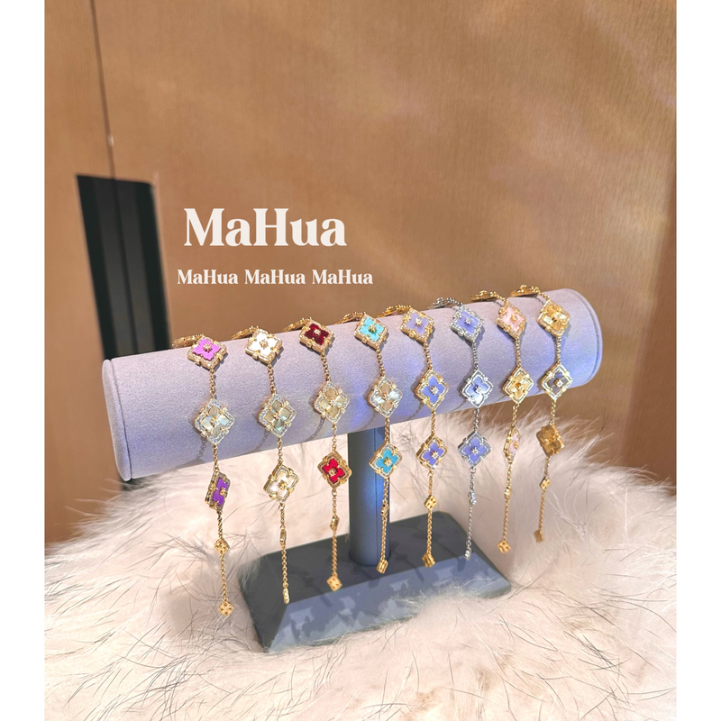 铜合金锆石手链 意大利拉丝工艺五花菱形手链合集