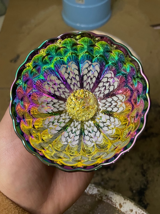 高端手工瓷器 七彩梦幻之羽龙主人杯