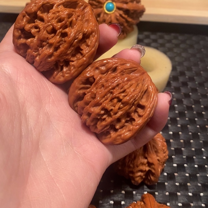 核桃把件核桃文玩。虎头 42.43尺