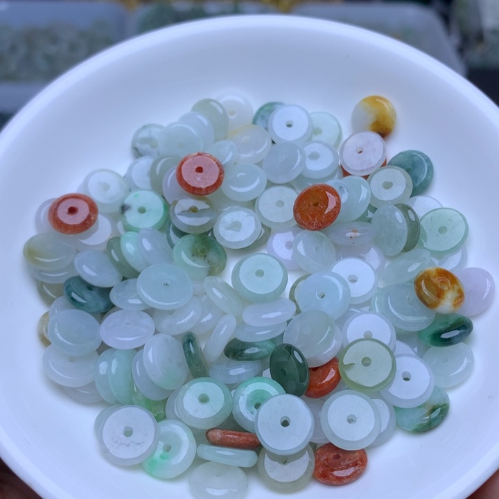 散珠翡翠卡9平安扣30个