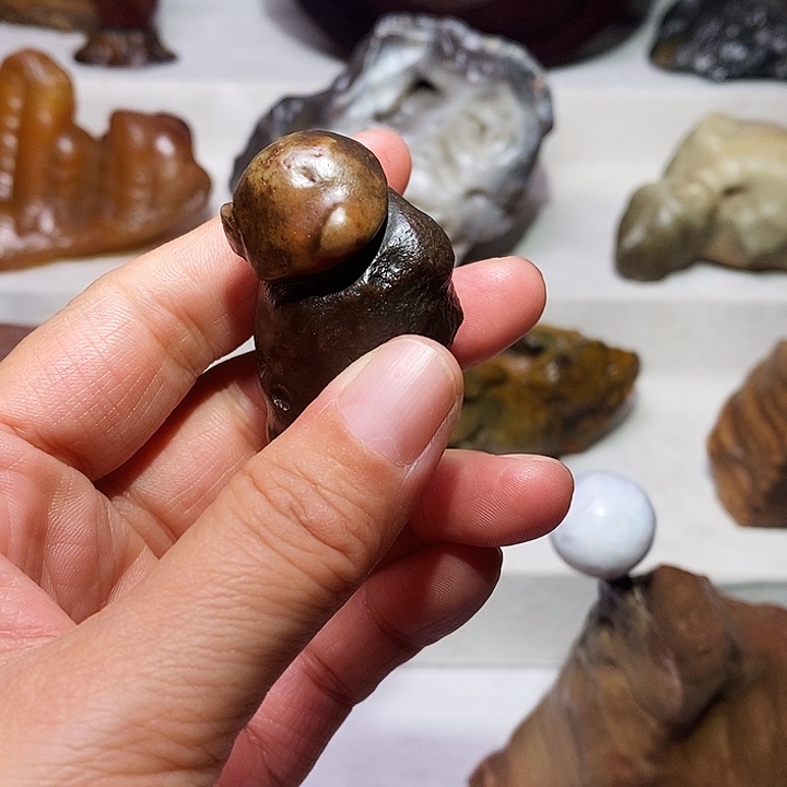 西***拳玛瑙/玉髓合金挂件