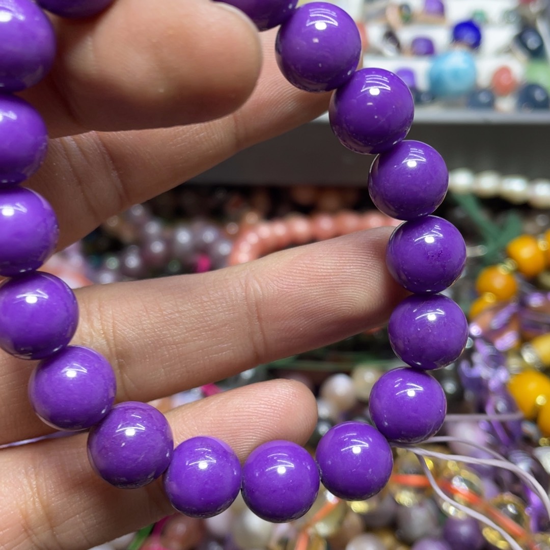 紫晶颈饰银S800镀金镶嵌