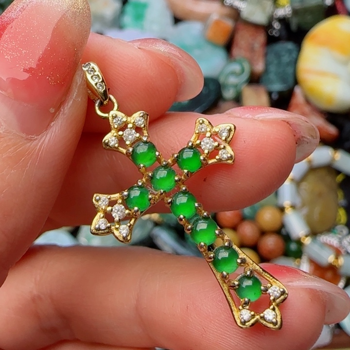 翡翠颈饰银S925镶嵌天然A货90