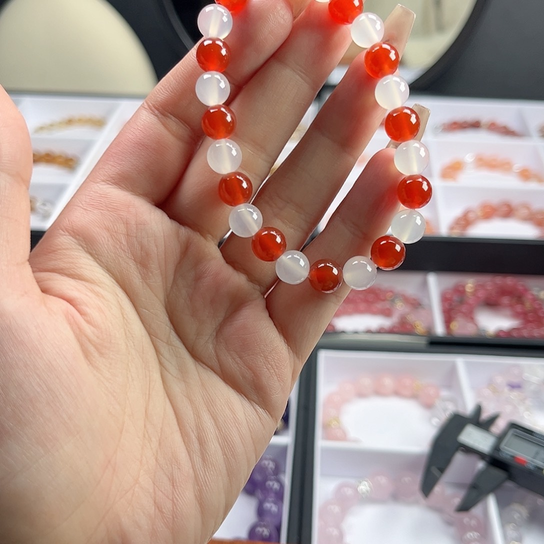 水晶手串未镶嵌z***8玛瑙 8mm