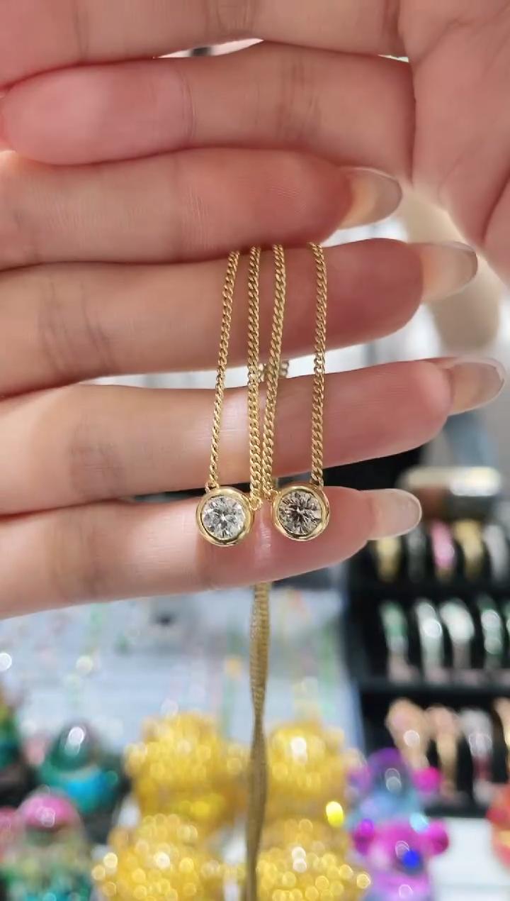 18K金镶嵌天然钻石项链古巴链 多样性发其一 约0.50ct