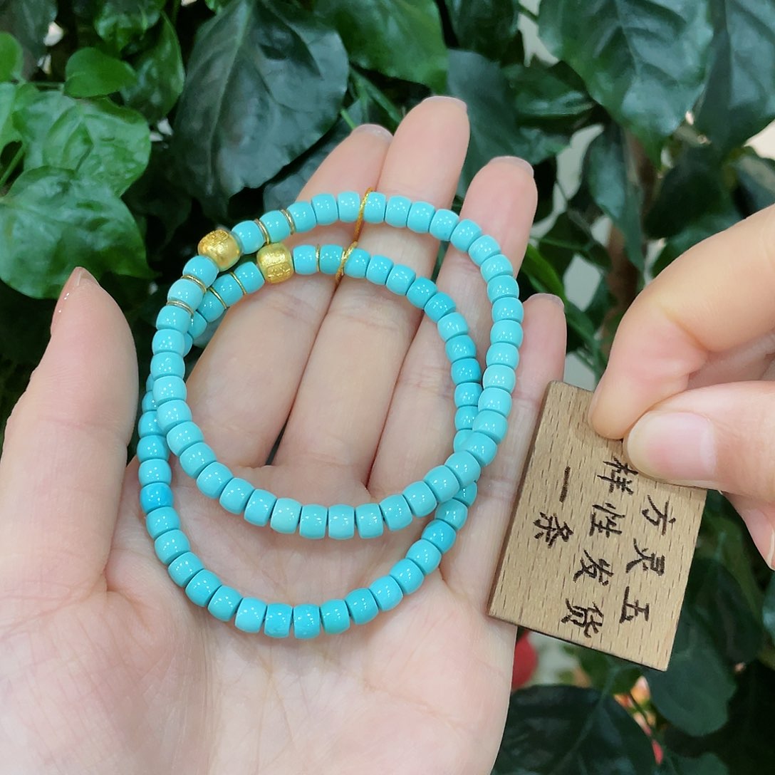 绿松石手串18K金镶嵌