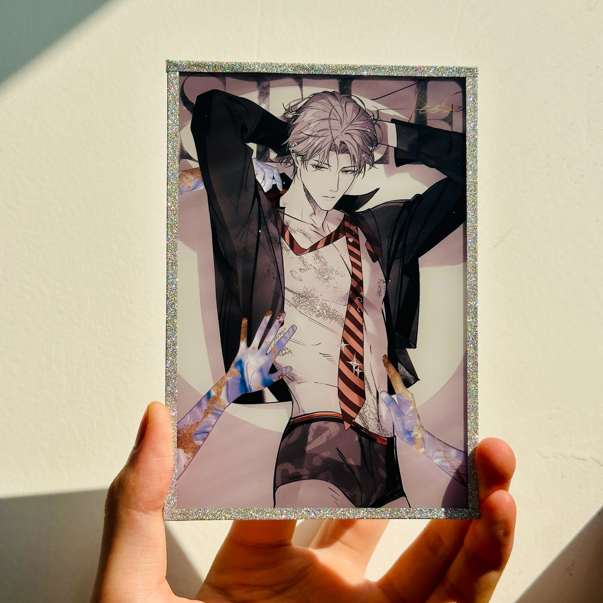 新【光夜典藏混池】光与夜之恋逆向水波纹镭射卡片萧逸内含有赏隐藏