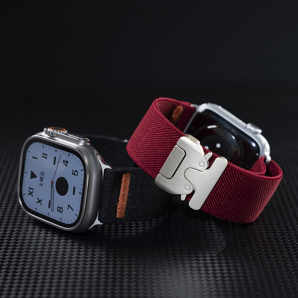 适用苹果手表iwatchs11表带applewatchUltra尼龙编织S9代降落伞扣