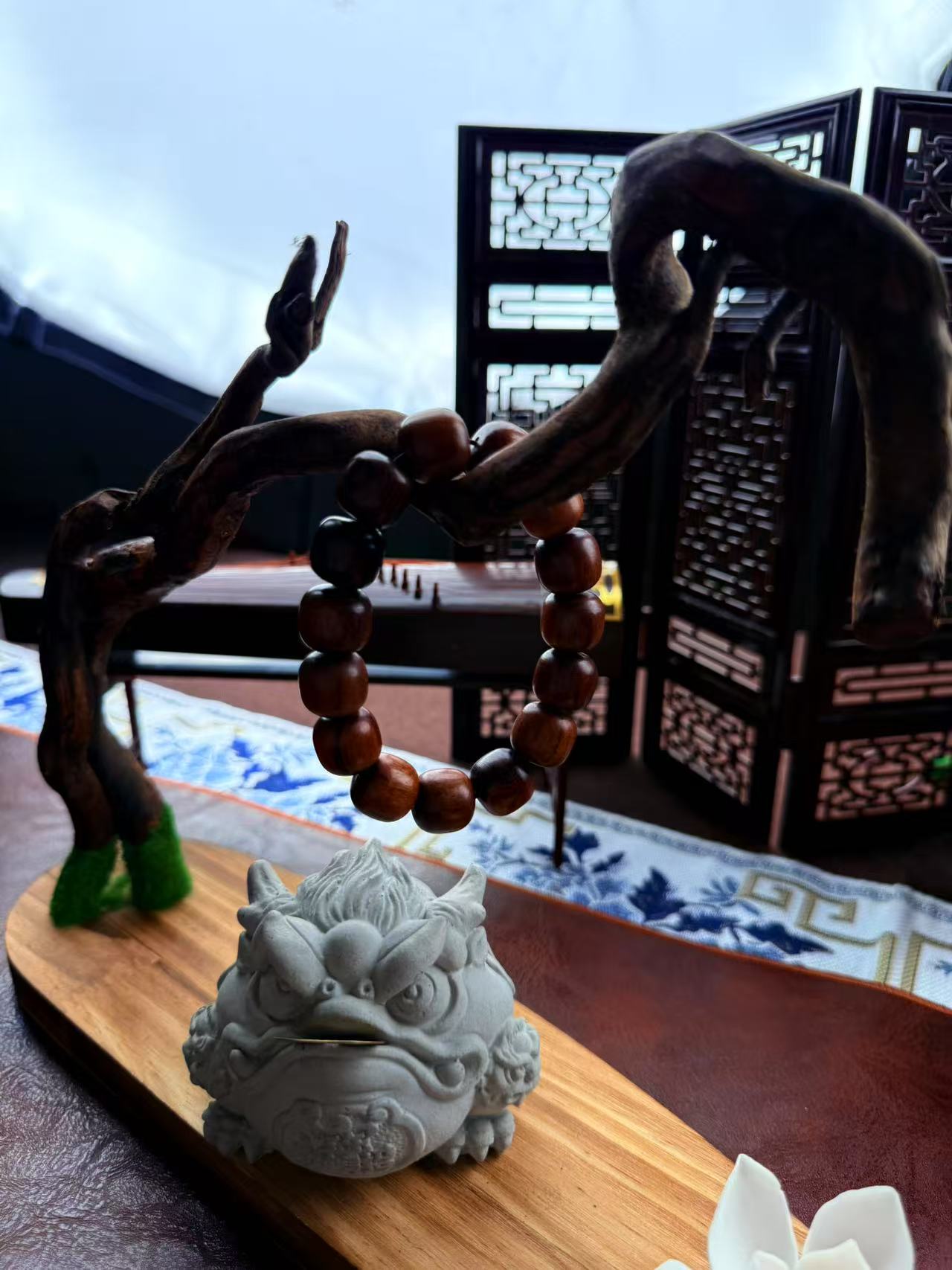 铁合金石英石手链 黑 花 梨直切1.5  129