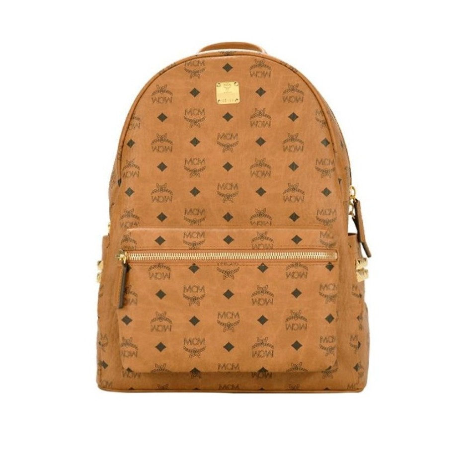 99新 MCM MCM/ 双肩包中小号干邑色