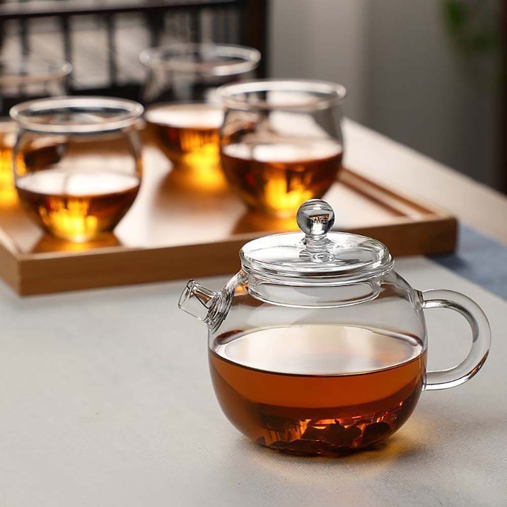 高硼硅玻璃茶壶功夫小茶壶耐高温手抓壶可加热透明迷你茶壶带过滤