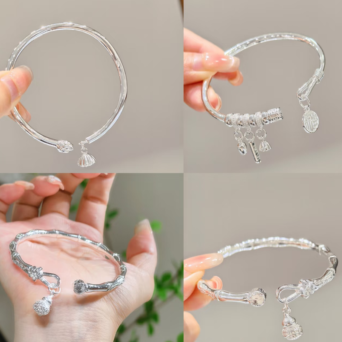 足银手镯 小雪 时尚足银手镯