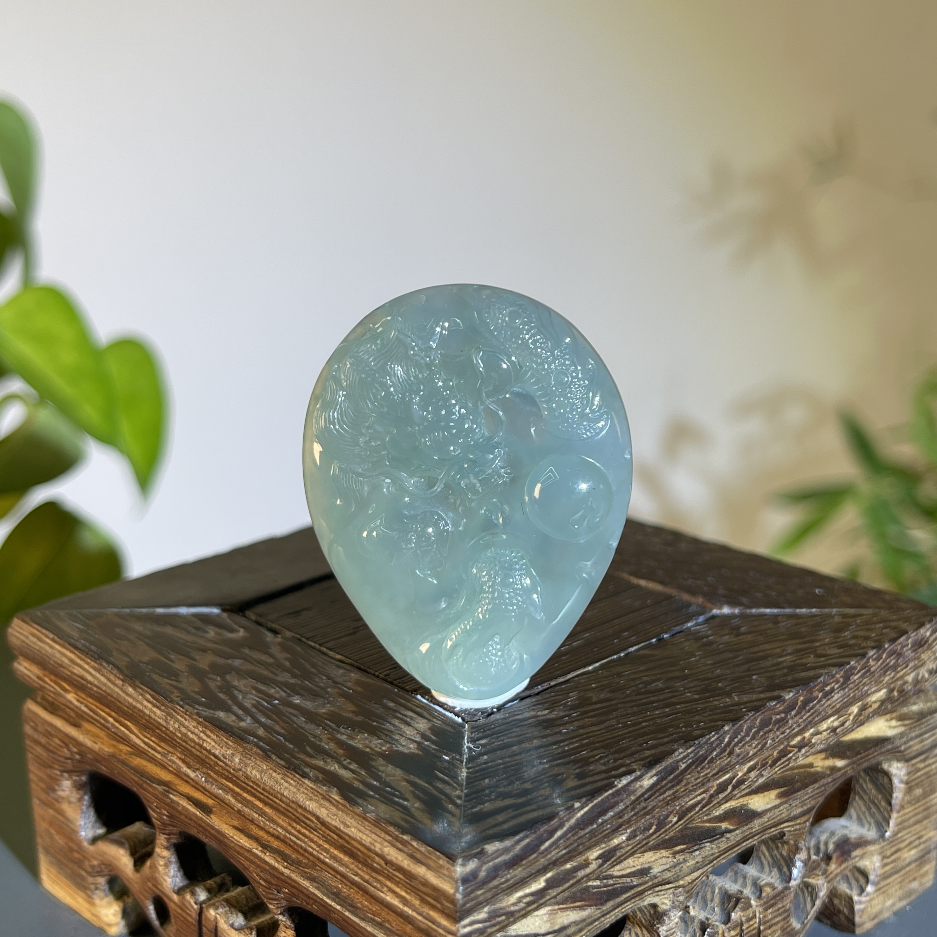 JXB14-111  天然缅甸A货翡翠 龙牌