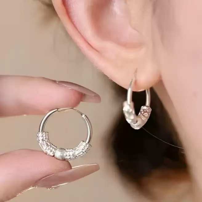 新中式如意转运珠耳环气质百搭秋冬经典时尚耳扣