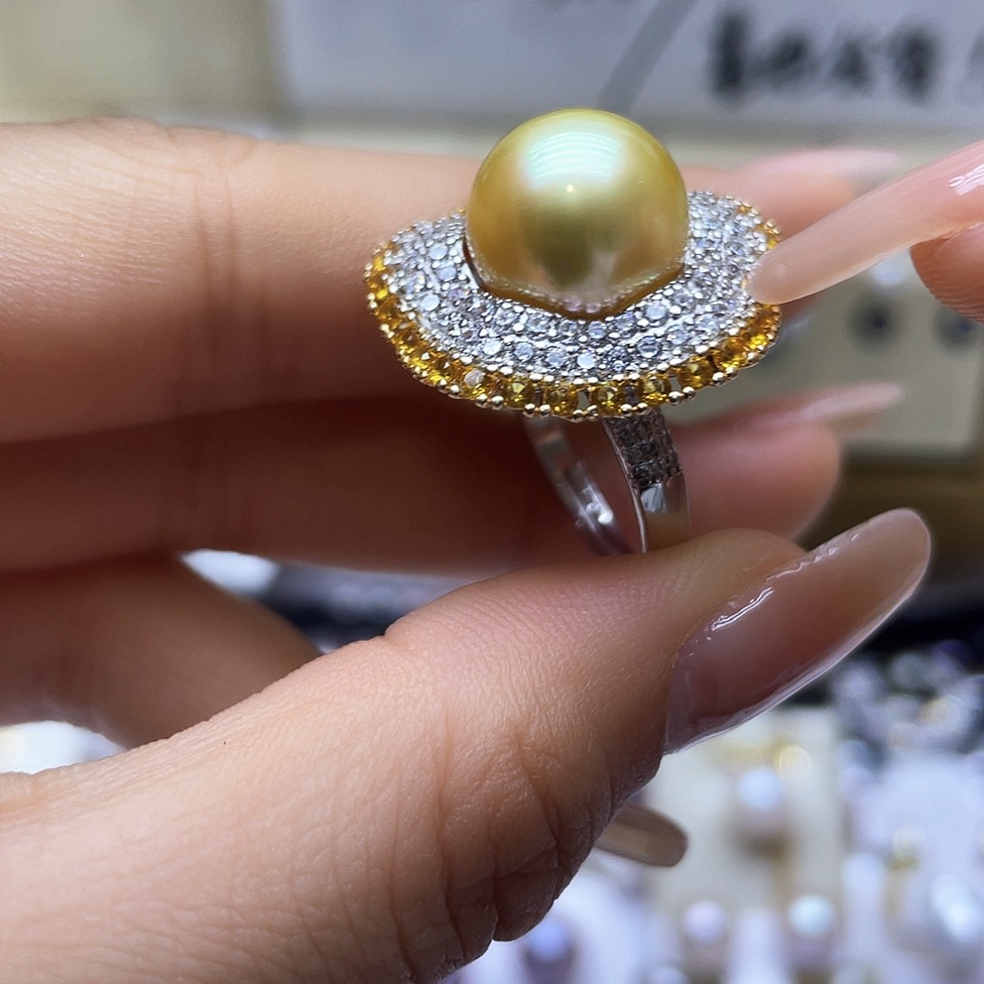 海水珍珠戒指银S925镶嵌