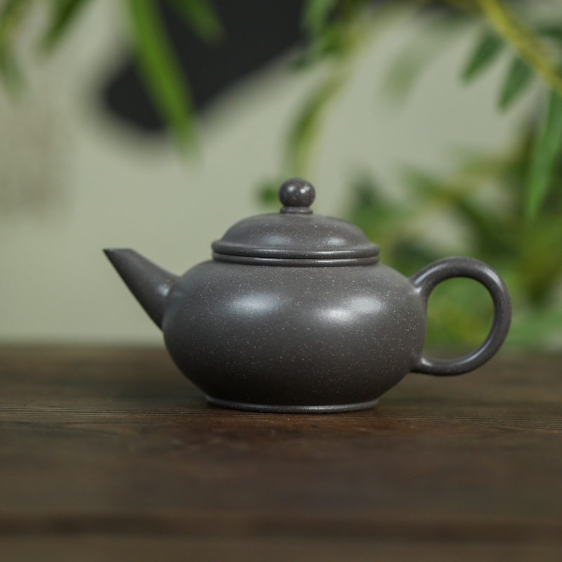 【水平】 原矿松华青段 160cc 手工制作 内推孔  宜兴紫砂壶