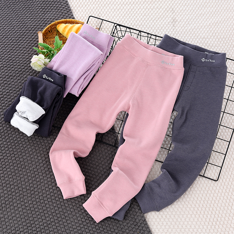 儿童加绒保暖裤宝宝秋冬季女童德绒裤男童内穿打底裤加厚校服秋裤