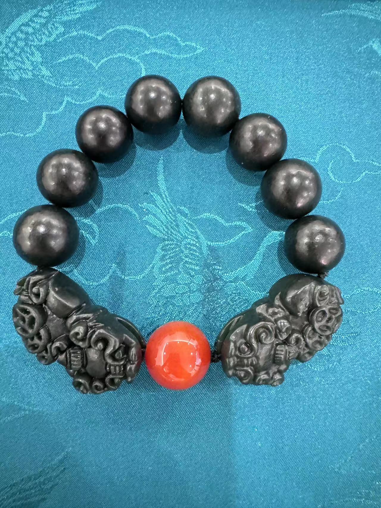 【和田玉手串】和田玉双貔貅手串