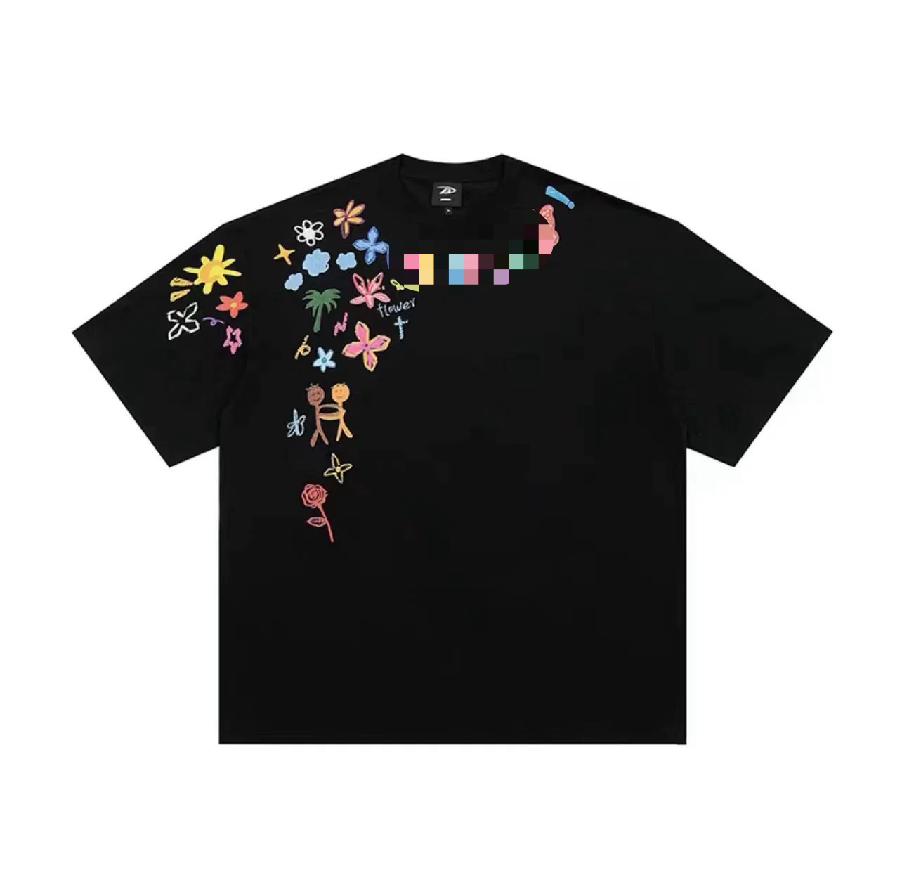 百搭卡通涂鸦T恤1a1