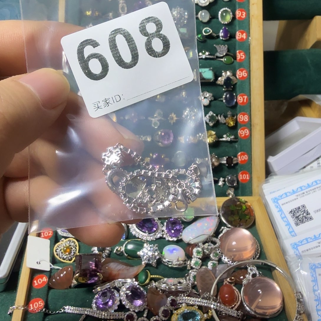 ****七翡翠银S925镶嵌手链