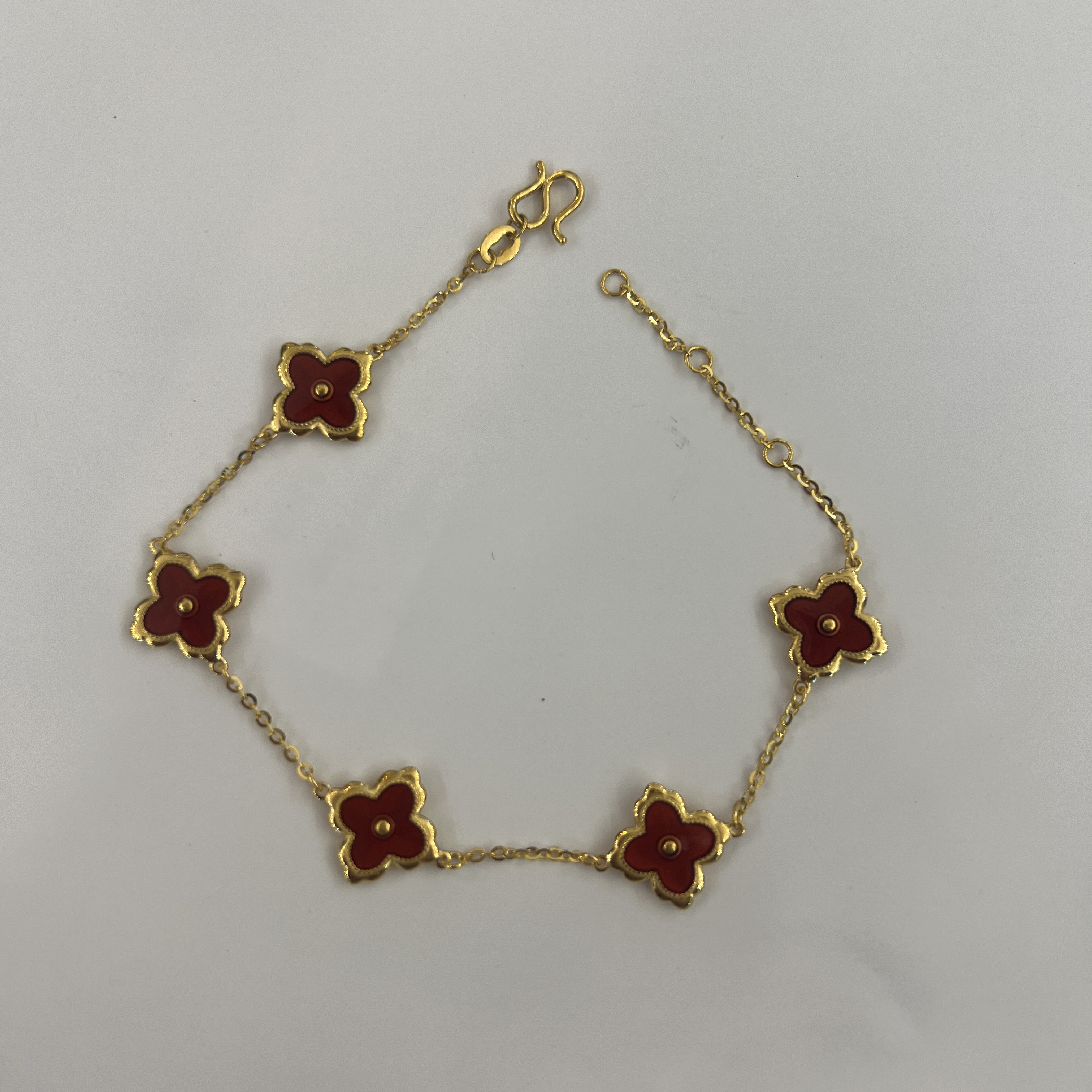 8-SL足金999 新款时尚珐琅红草手链