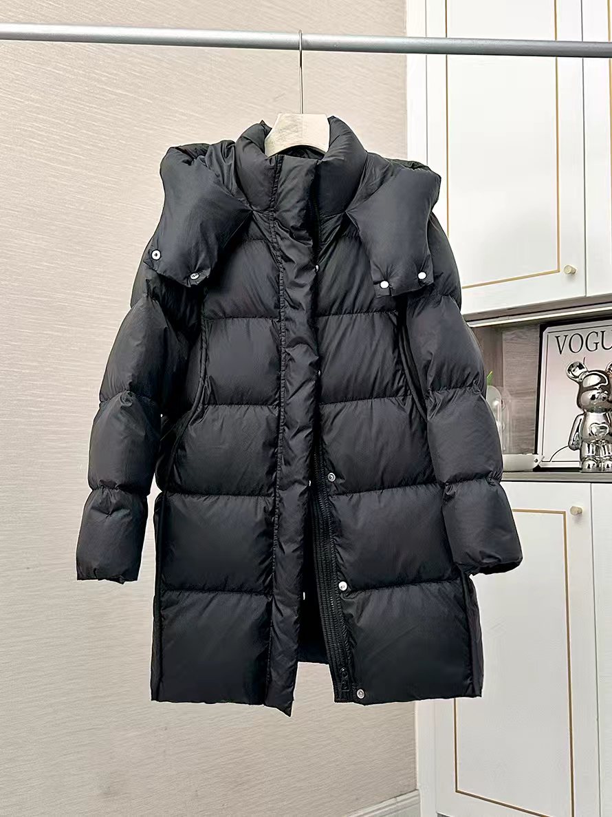 【90白鸭绒】零动感泡芙中长款加厚保暖连帽冬季羽绒服高品质外套女