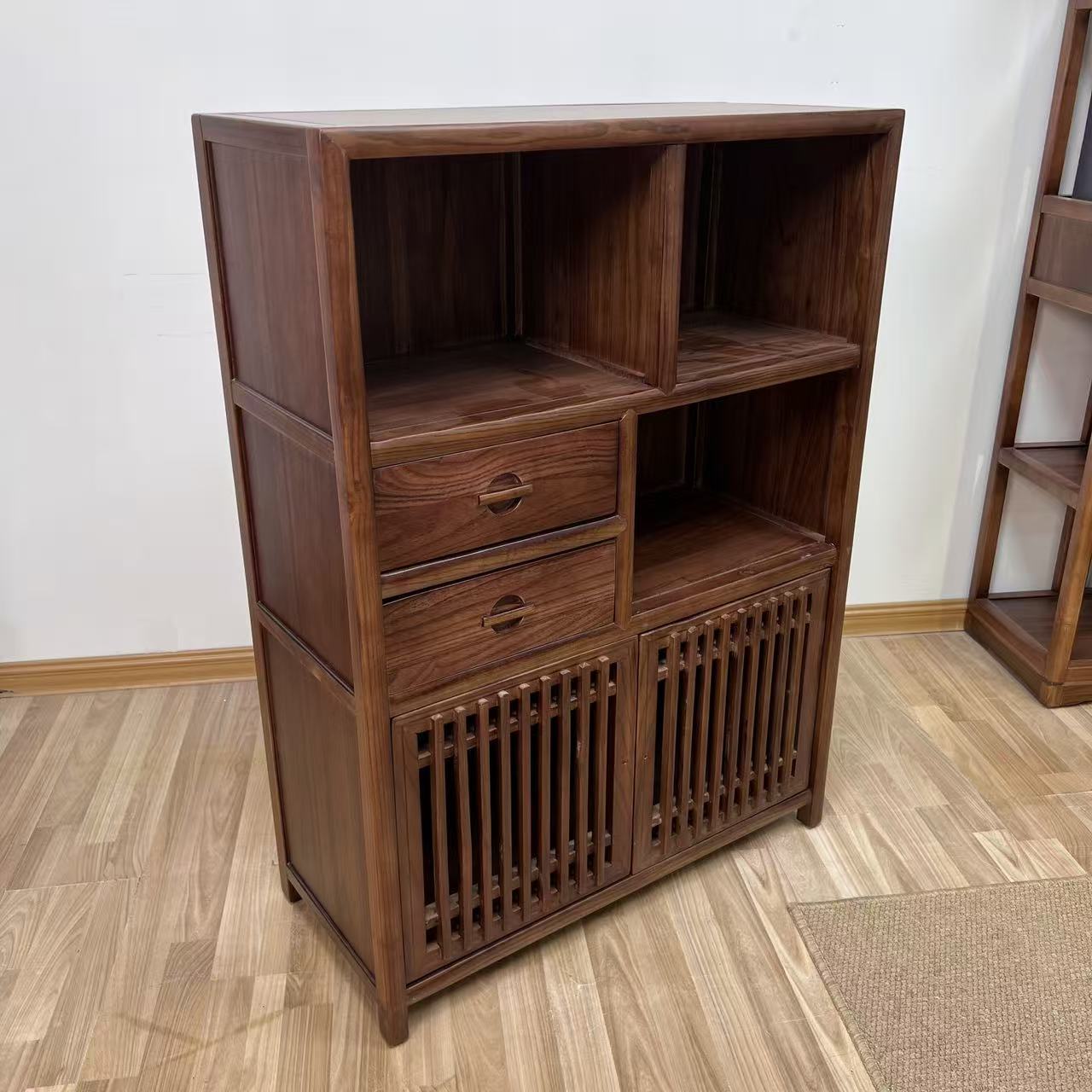 【宋式美】实木多宝阁茶叶柜多功能储物柜家用办公置物架隔断展示柜