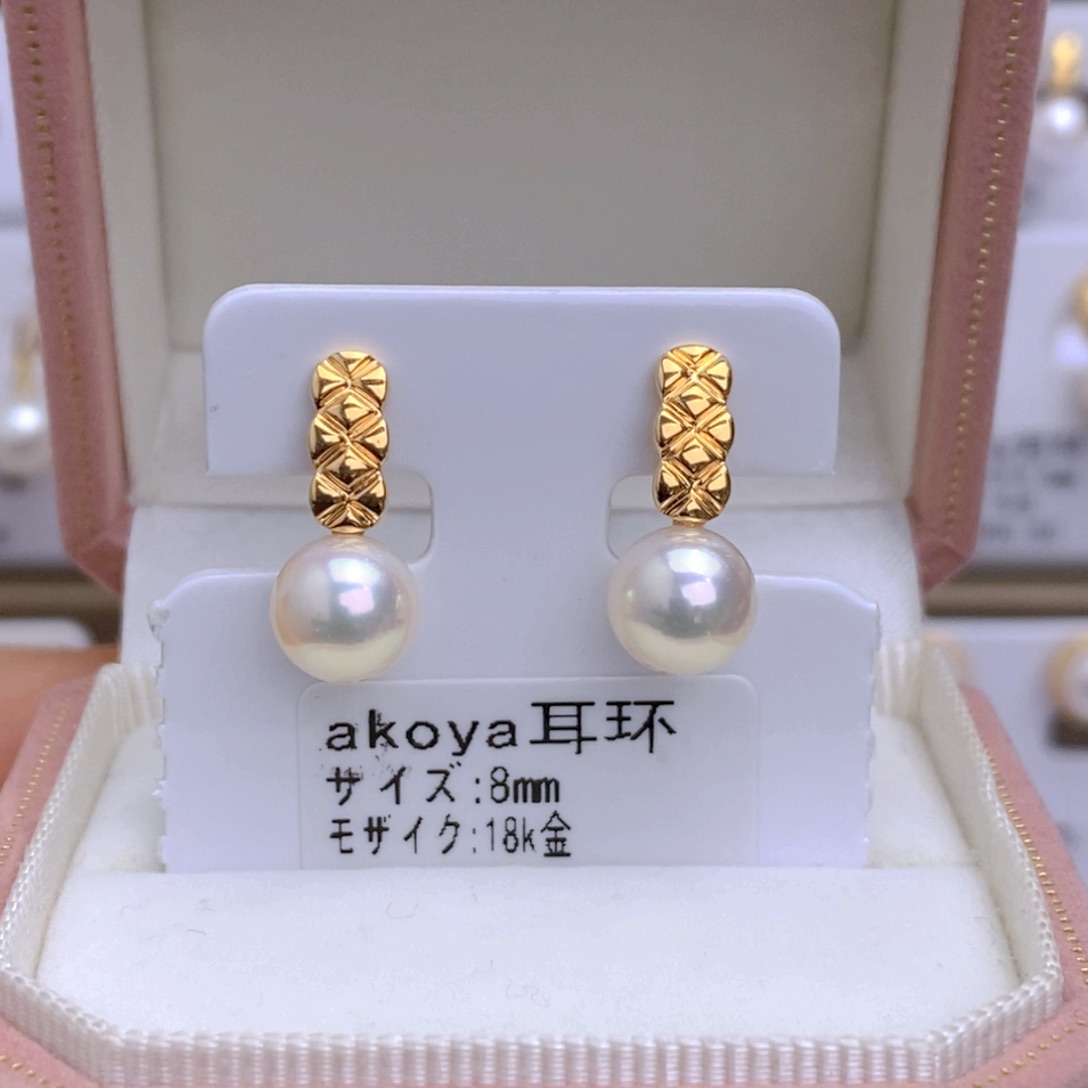 海水珍珠耳饰18K金镶嵌