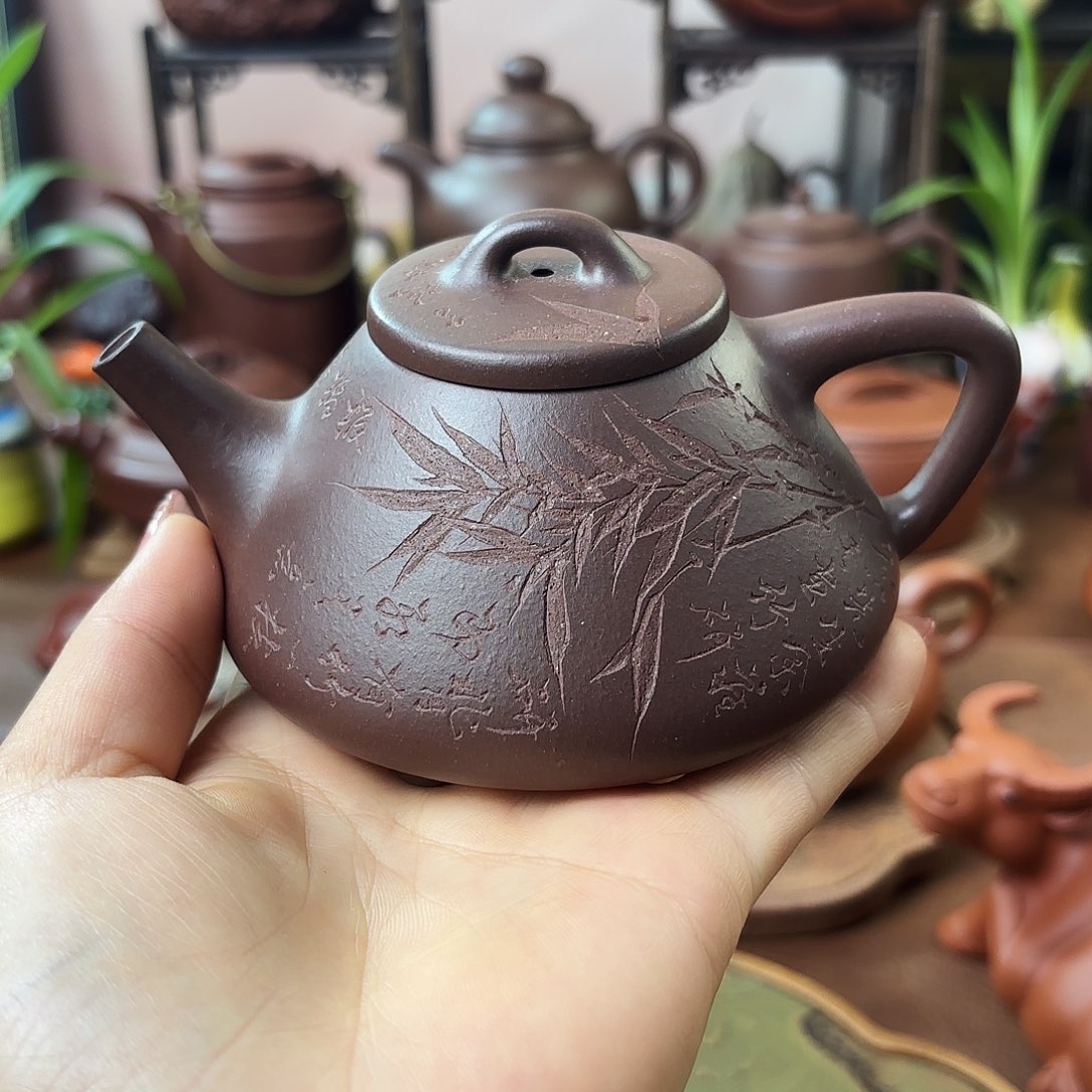 紫砂茶壶子冶石瓢老紫泥200cc