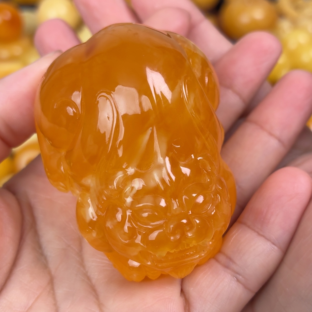 蜜蜡未镶嵌吊坠(不含链)橘红貔貅