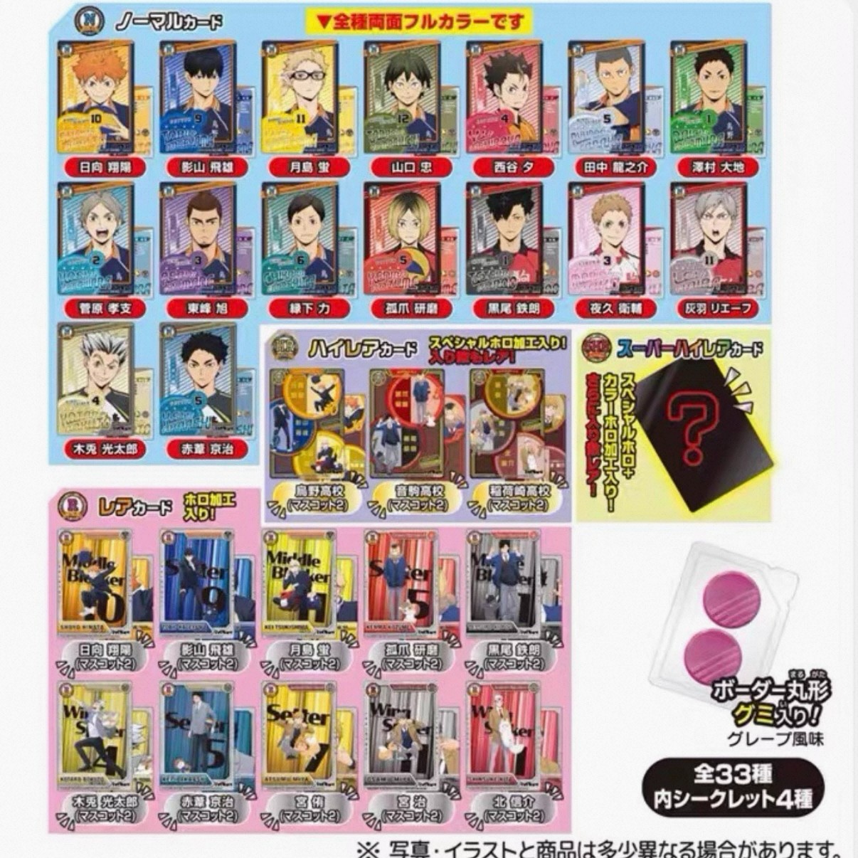 （水饺拆卡）排球少年日谷食玩角色卡