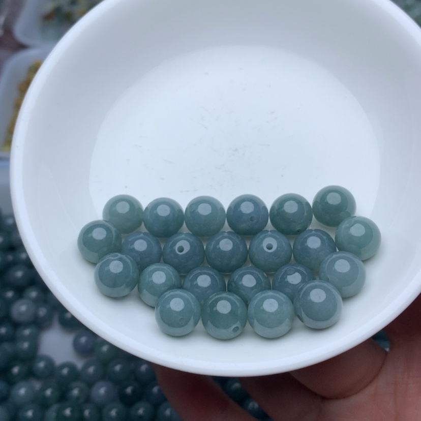 【闪购商品】翡翠手链未镶嵌卡10冰蓝水10颗 手链拍2单