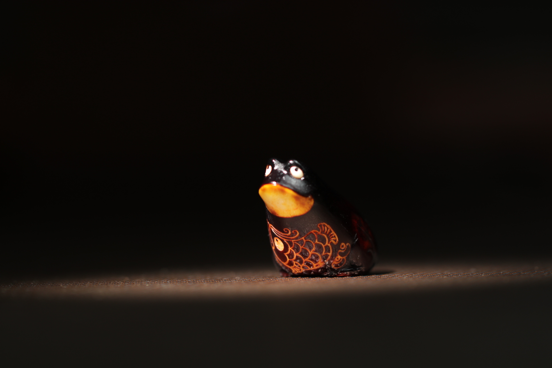 金蟾 锦鲤 根付作品 文玩把件 茶宠 方颜原创 个性 送朋友