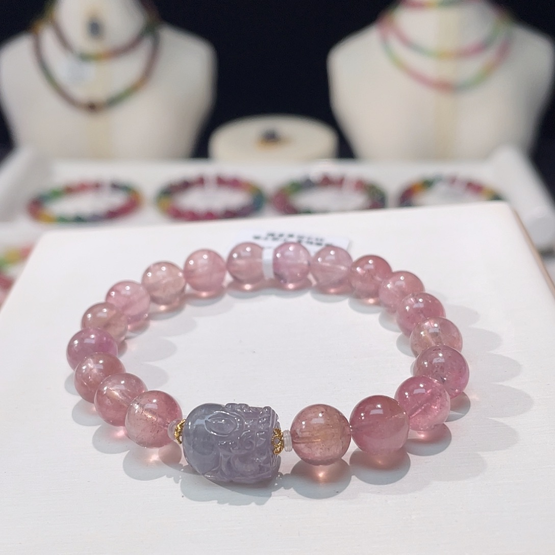 碧玺手串未镶嵌8.5mm+   