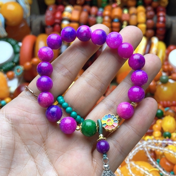 树脂制品118号玫红色手串