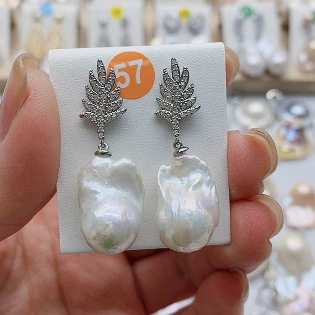 【闪购商品】淡水珍珠耳饰银S925镶嵌