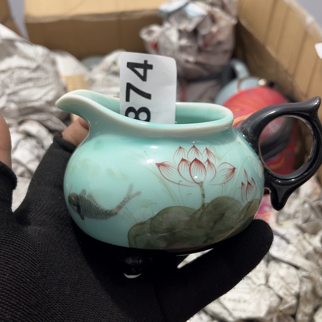 瓷片茶摆件工艺品摆件666