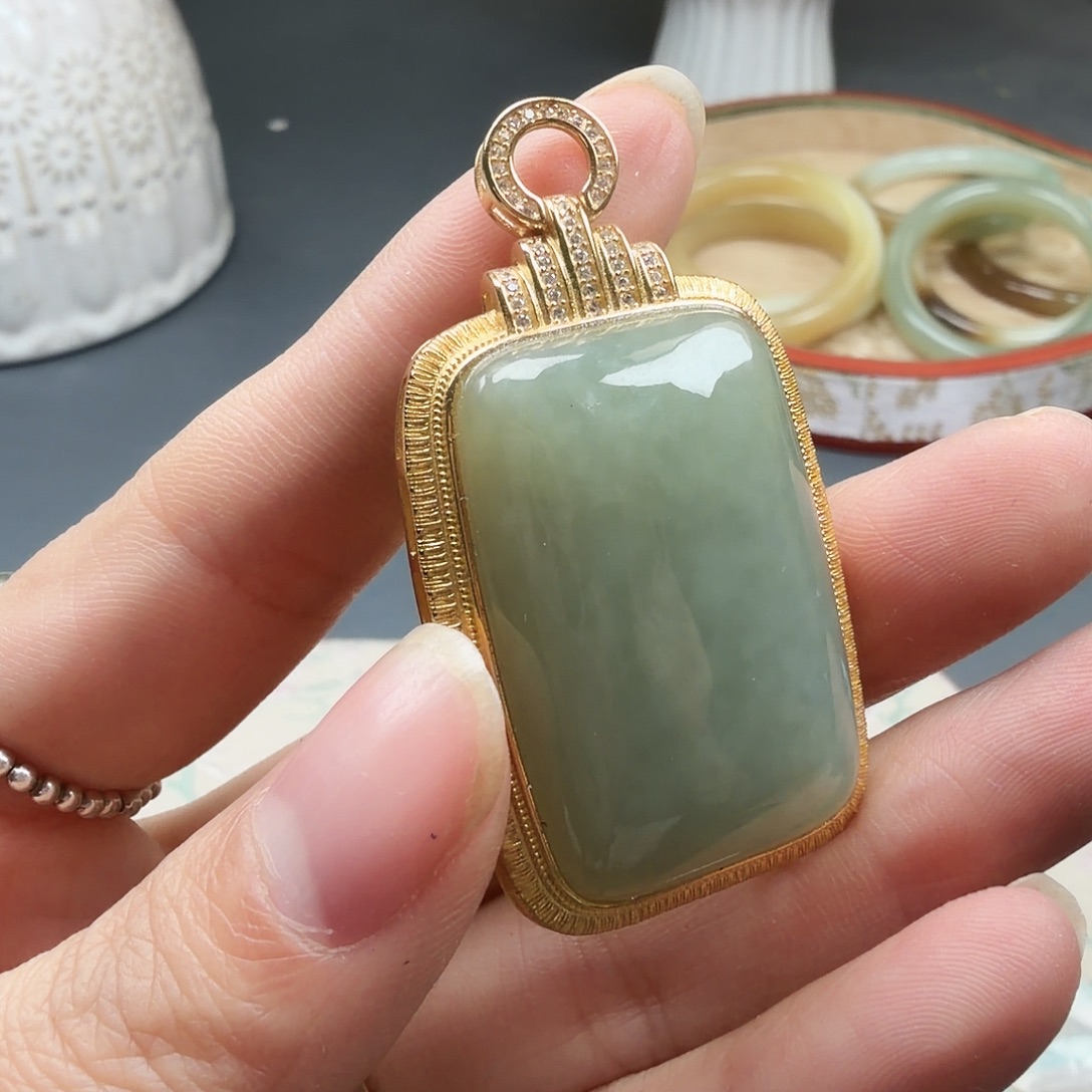 和田玉银S925镶嵌颈饰58