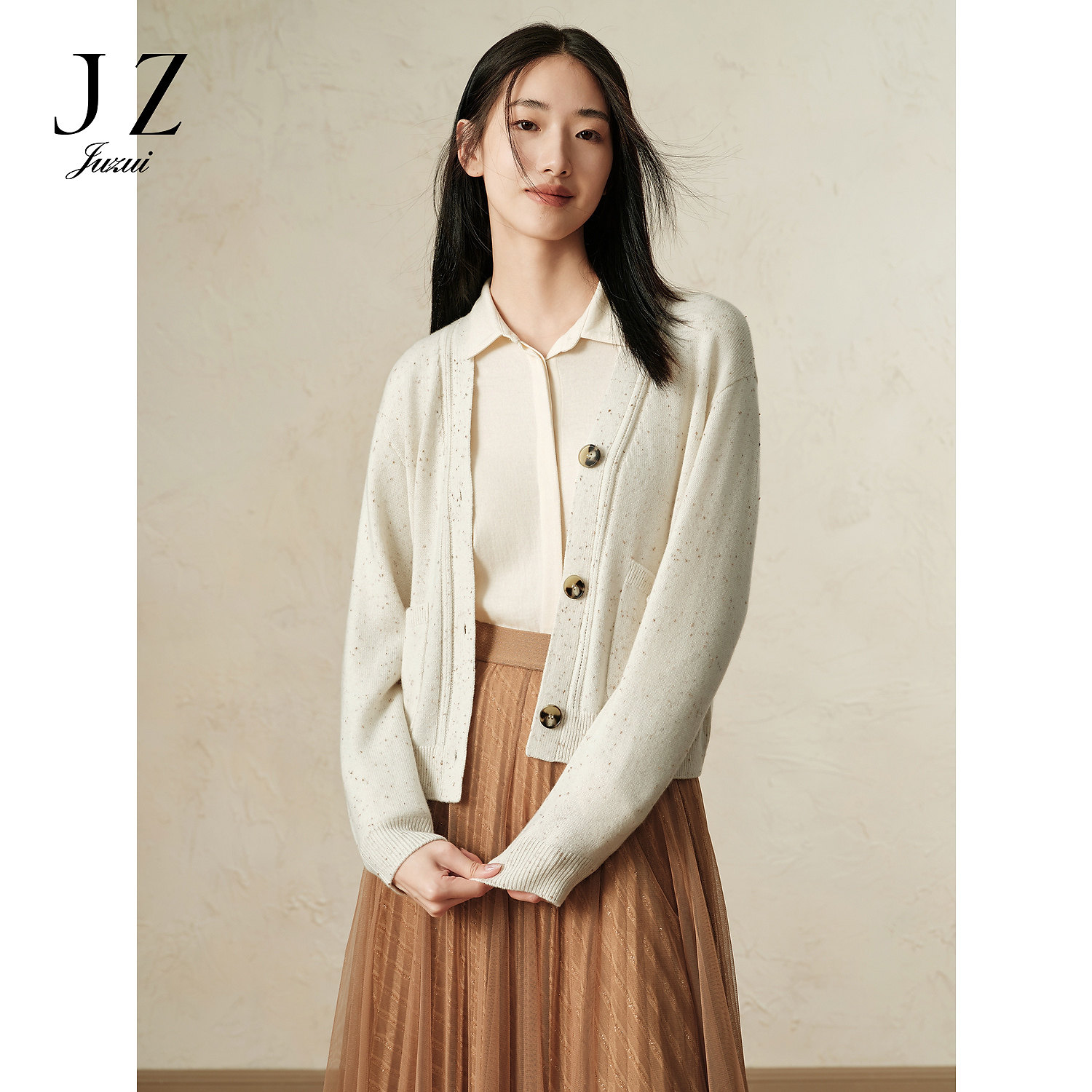 【KK专属】商场同款JZ玖姿JWEQ30645羊毛开衫针织衫女装秋季款