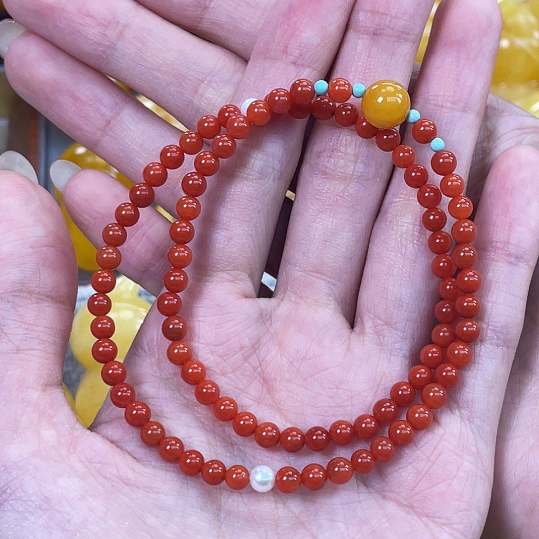 南红玛瑙未镶嵌珠宝奇石双圈