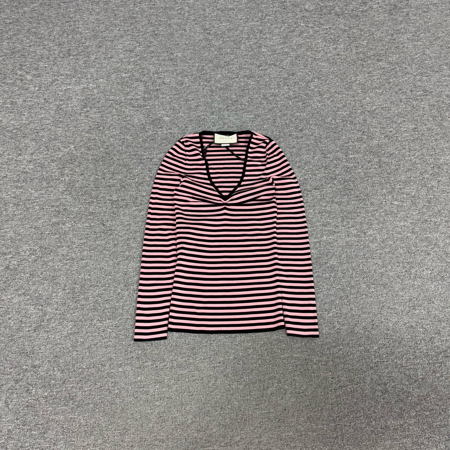 99新 AMIPARIS GUcci 古驰 粉黑条纹上衣