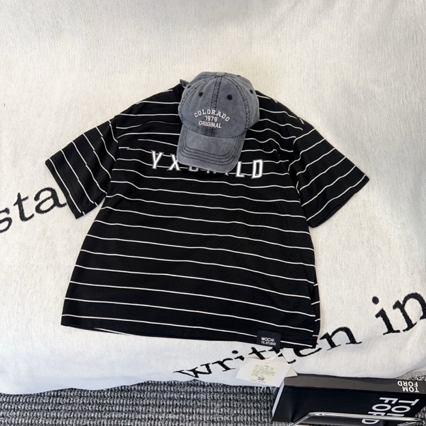 KM PERSONALITY 2025 新款 夏季男童短袖T恤 黑色110071