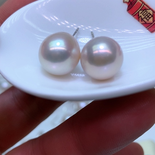 淡水珍珠耳饰银S925镶嵌