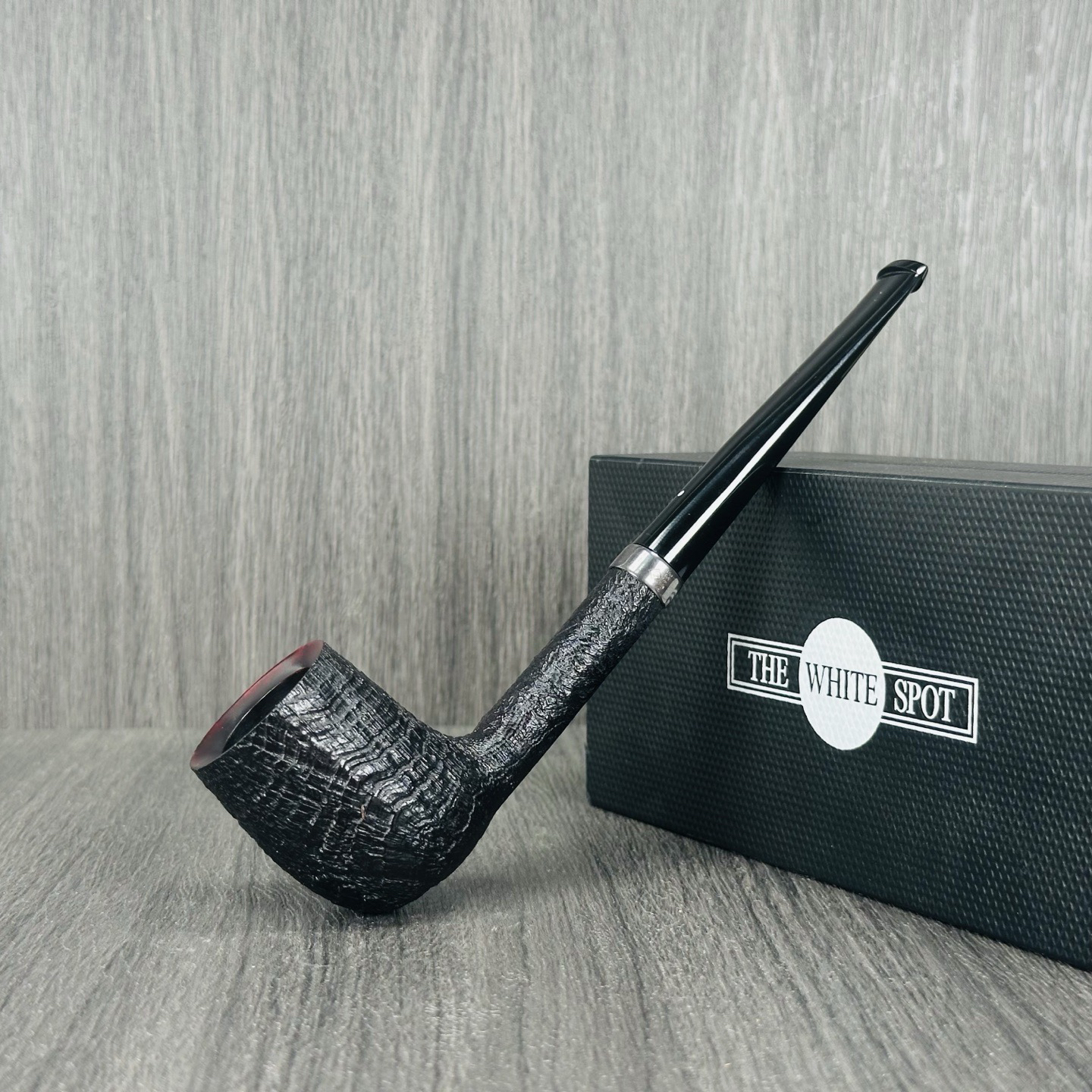 英国The White Spot 小白点 石楠木烟斗水波纹系列4110铅笔杆直斗
