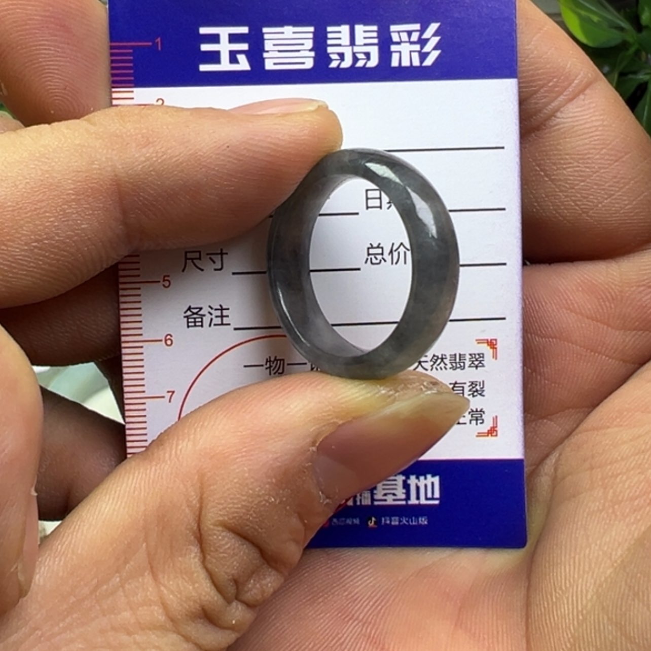 【闪购商品】翡翠戒指未镶嵌19号圈口缅料翡翠黑乌鸡戒圈（福利款）