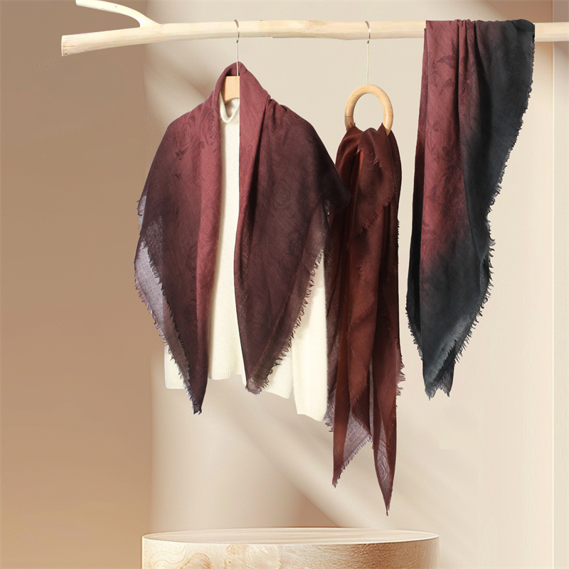 [花色玫瑰]高品质纯山羊绒围巾 方巾 尺寸100*100cm