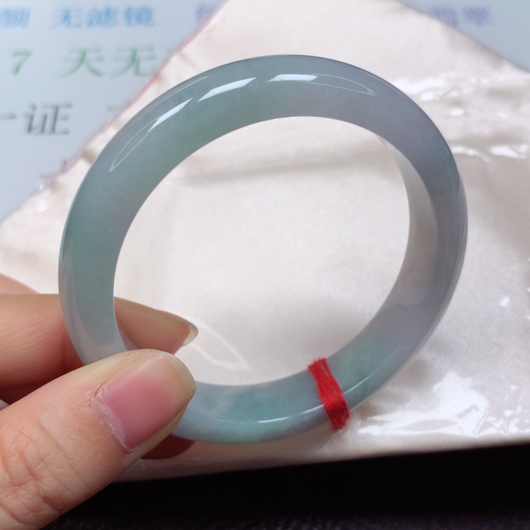 翡翠未镶嵌手镯冰胶5455春带彩